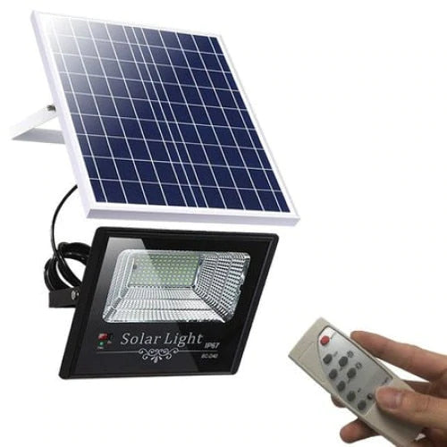 Proiector LED Solar 120W Cu Telecomandă – Design Modern Și Rezistență La Apă IP67, Potrivit Pentru Spații Exterioare Mari