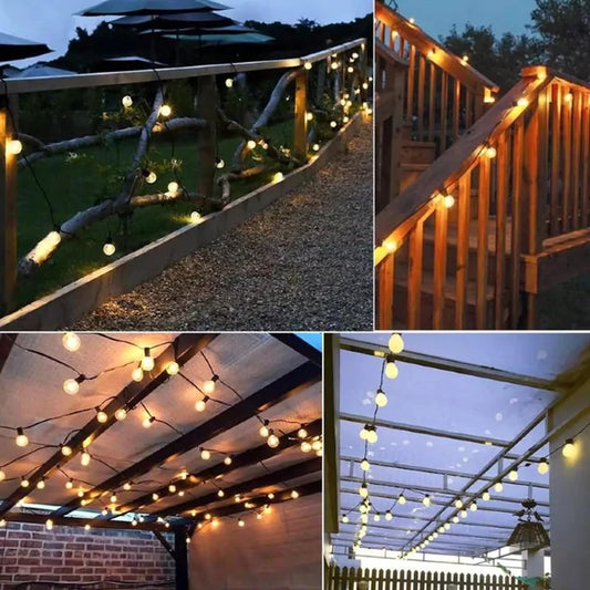 Ghirlanda Luminoasă cu Pendule pentru Terasă, 10m – Iluminat Eficient și Elegant pentru Petreceri în Aer Liber